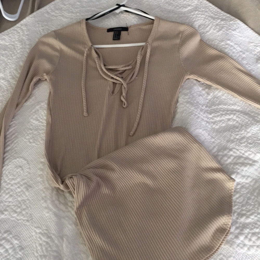Cream bodycon dress